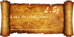 Laki Szilvánusz névjegykártya